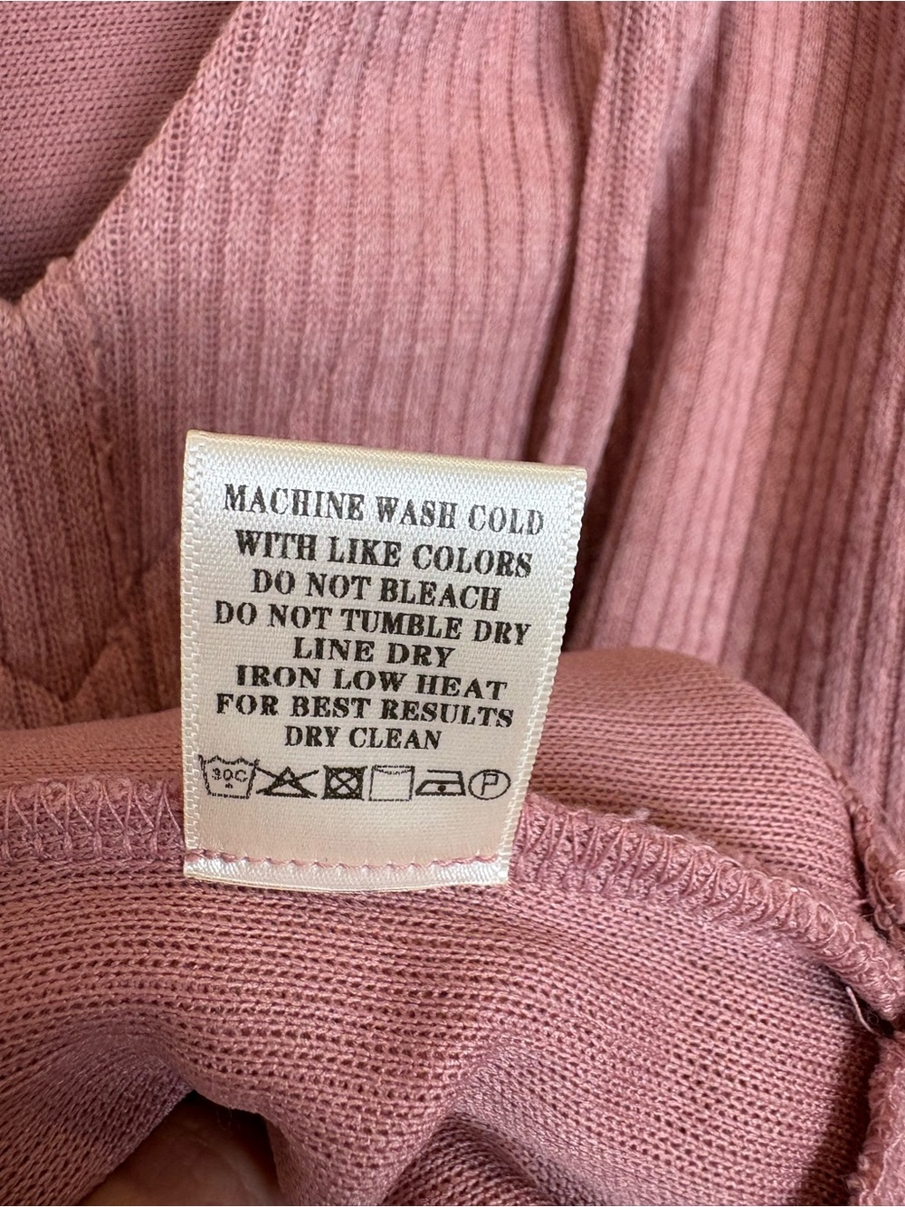 New in by Very J Boutique Pink Ribbed Knit Hoodie - Picture 5 of 5